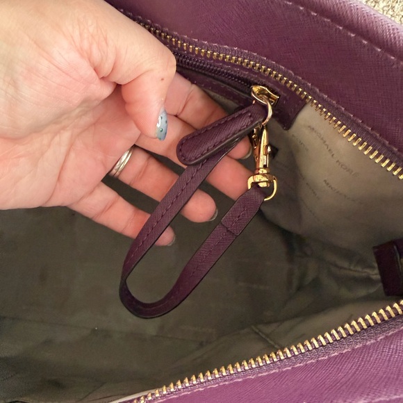 Jet Set Travel Grommeted Saffiano Leather Tote - Picture 6 of 9